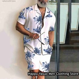 Men's Tracksuits New Summer Men Hawaiian Shirt Set 2 Pieces Fashion Shirt Shorts Suit 3D Printed Casual Tracksuit Male Outfit Vacation Clothing T230601