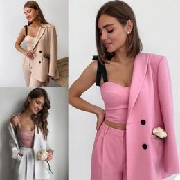 Women's Two Piece Pants Regualr Style Business Women Suit Sets 2 Pieces (Jacket Pants) Double Breasted Coat Office Lady Formal Party Outfits