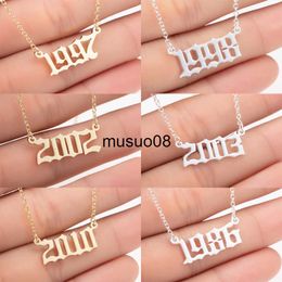 Pendant Necklaces Oly2u Stainless Steel 1997 1998 1999 Gold Colour Necklaces Custom Birth Year Pendant Necklaces Women Jewellery Gifts J230601