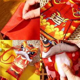 Greeting Cards 2023 Chinese Year Red Envelope With Shoulder Straps Lucky Money Bag Soft Packet For Candy Cellphone Orgnizer