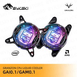 Cooling Bykski Granzon ARGB CPU Water Block INTEL LGA2011/2066 CPU Liquid Cooler AMD Ryzen 7/9 PC Gaming Cooling System GAI0.1/GAM0.1