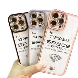 Premium Plating Clear Cases for iPhone 14 13 12 11 Pro Max XR XS Max 8 7 6 Plus Samsung S23 Ultra S22 Plus S21 S20 Note 20 Colorful Soft TPU Phone Cover