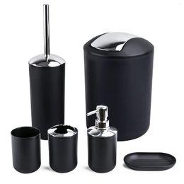 Bath Accessory Set Bathroom Accessories Set-6 Piece Plastic Gift Toothbrush Holder Cup Soap Dispenser Dish Toilet Brush