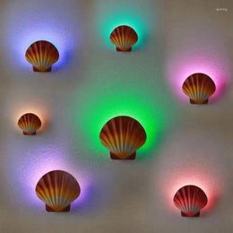 Wall Lamp Tropical Style 5W Shell Shape Outdoor Waterproof Small Aisle LED Aluminium Light For Garden Courtyard Decoration