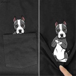 CLOOCL Cotton T-Shirt Fashion Pocket Pitbull 3D Printed T-shirt Men's for Women Shirts Hip Hop Tops Cotton Tees L230520