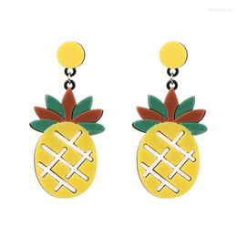 Dangle Earrings 2023 Summer Fruit Lovely Candy Colour Statement Pineapple Drop For Women Girls Wedding Gifts Jewellery