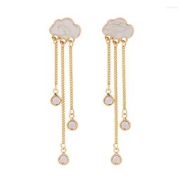 Stud Earrings Cloud Tassel South Korea Autumn And Winter Long Style Temperament Playful Versatile Creative Earring