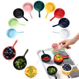 Plates Mini Ceramic Dishes With Handle Seasoning Dipping Ketchup Soy Tomato Sauce Mustard Pesto Snack Small Tableware