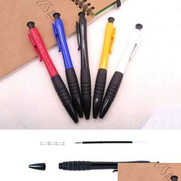 Ballpoint Pens Promotional Students Writing Customised Logo Pressed Styles Pen School Supplies Stationery Plastic Drop Delivery Offi Dhoyp