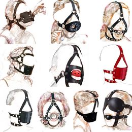 Products O Ring Open Mouth Spider Gag Ball Muzzle Bondage Gear BDSM Leather Harness Mask Blindfold Sex Toys For Couples