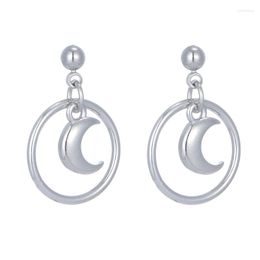 Stud Earrings REETI 925 Sterling Silver Circles Moon For Women Jewelry Pendientes Mujer