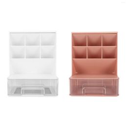 Storage Boxes Pen Organizer Sturdy Durable Plastic Top Slot Design Rounded Corners Multipurpose Large Capacity Desk For School