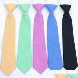 Neck Ties 6X29Cm Pure Color For Kids Children Baby School Students Decor Necktie Party Club Fashion Accessories Drop Delivery Dha6P