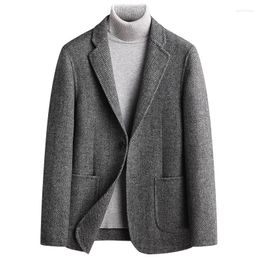 Men's Suits MRMT 2023 Brand Handmade Double-Sided Wool Men's Suit Herringbone Casual Large Coat