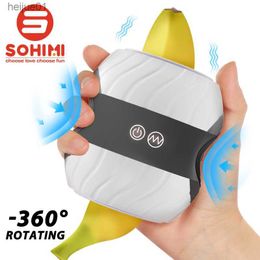 Sohimi Male Masturbator Pocket Pussy Adult Toys Push Stimulator 3D Textured Hands-Free Male Stroker Blowjobsex Machine for Men L230518