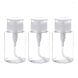 Nail Gel 3 Pcs Travel Containers Liquids Supplies Clear Bottle Liquid Pumping Dispenser Depotting Makeup Push