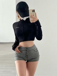 Women's Shorts TVVOVVIN High Waist Spicy Girls Show Legs Long Denim Women's Summer Sexy Slim Fit Single Breasted Pants BK94