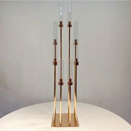 8/10 Arm Gold Tall Candelabra Wedding Table Centrepiece Decoration Metal Pillar Candle Holder Candelabra Centrepiece Wedding imake926