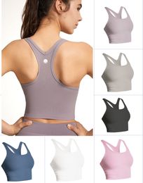Lu 08 Gym Clothes Women Underwears Yoga Bra Tank Tops Light Support Sports Bra Fitness Lingerie Breathable Workout Brassiere U Back Sexy Vest with Removable Cups