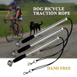 Leashes Stainless Steel Elastic Dog Bicycle Traction Rope Dog Leash Bike Attachment Pet Walk Run Jogging Hand Free Pets Leash