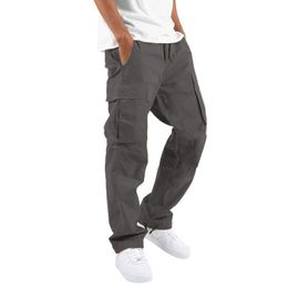 Mem Multi-pockets Spring Summer Cargo Pants Men Streetwear Zipper Leg Skinny Work Joggers Cotton Casual Trousers1112