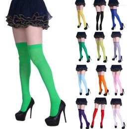 Women Socks 449B Thigh High Extra Long Cotton Solid Color Tall Boot Stockings