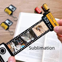 Sublimation Film Roll Keychain Custom 1-10 Photo Personalised Keychains Unique Custom Gifts for Birthday Holiday Loving Anniversary Wedding Creative Gifts