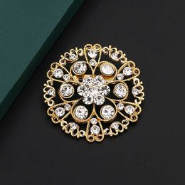 Pins Brooches WEIMANJINGDIAN brand 2-inch round flower alloy crystal wedding bouquet decoration brooch jewelry G230529