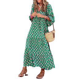 Basic Casual Dresses Women Long Dress Bohemian Beach Dress Cotton Plus Size V Neck Casual Elegant Dress Maxi Dress Loose Robe Female Vestidos 230531 30