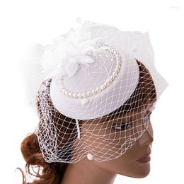 Hair Clips Tea Party Fascinator Derby Hat Women Headband Feather 57BD