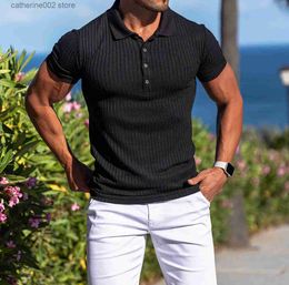 Men's T-Shirts 2023 Men Sport Tee Polos T-Shirt Top Fitness Short Sleeve Blouse Casual Slim Fit Summer Breathable Gym Bodybuilding T230601