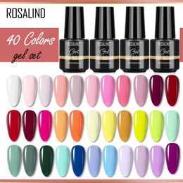 Sun Rosalind 40 Colours Gel Set Hybrid Varnishes Nail Polish Everything for Manicure Gel Varnishes Kit Nail Polish Cured 7ml Lacquer