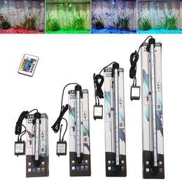 Lightings EU Plug Aquarium Fish Tank LED Light RGB Colorful Underwater Submersible Light Bar Waterproof 5050 SMD Aquatic Lamp With Remote