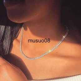 Pendant Necklaces Sexy Choker Iced Out Tennis Chain Necklace For Women Luxury Cubic Zircon Crystal Short Hiphop Neck Accessories Jewelry OHN016 J230601