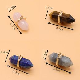 Pendant Necklaces Natural Stone Hexagonal Prism Gemstone Exquisite Charms For Jewellery Making Diy Glamour Bracelet Necklace Earrings Gifts