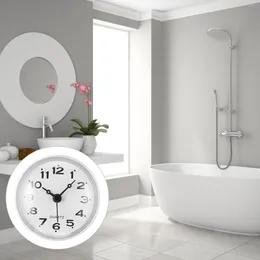 Wall Clocks Sucker Clock Waterproof Hanging Digital Operated Anti-fog Pvc Silent Bathroom Office Table Top Decor