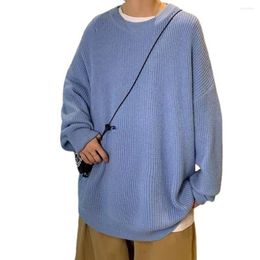 Men's Sweaters Men Knitted Top Crew Neck Sweater Pure Colour Sweatshirt Knitting Pullover Clothes