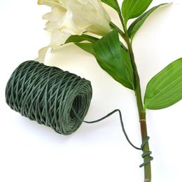 Storage Bags 1.0Mm Green Floral Bind Wire Wrap Twine Handmade Iron Paper Rattan For Flower Bouquets (Length: 210M)
