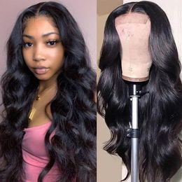 Body Wave Wig 4x4 Lace Closure Wig Ali Annabelle Body Wave Human Hair Wigs Natural 150 180 Density Brazilian Human Hair Lace Wig
