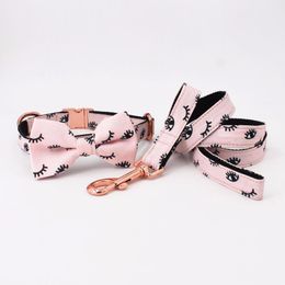 Collars Custom Personalised Dog Bowtie Collar,Pet Necklace with Matching Leash,Engraved Option