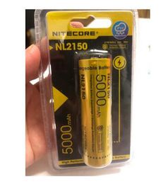 100% Original Nitecore NL2150 21700 Lithium Battery 5000mAh 5A 3.6V Li-ion Rechargeable Batteries for Headlamp Flashlight LED Light Vs NL2150HPR