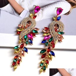 Dangle Chandelier Long Classic Colorf Crystal Earrings Vintage Pendant Metal Earring Jewellery Accessories For Women Drop Delivery Dhlxk