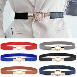 Belts Women Waist Thin Narrow Seal Decorative Dress Waistband Clothing Accessories Metal Gold Buckle Elastic Belt Stretch