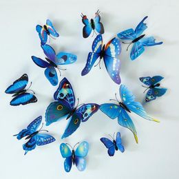 Wall Stickers Style 12Pcs Single Layer 3D Butterfly Sticker On The Home Decor Butterflies For Decoration Magnet Fridge