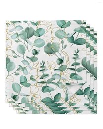 Table Napkin 4pcs Summer Plants Leaves Square Napkins 50cm Party Wedding Decoration Cloth Kitchen Dinner Serving