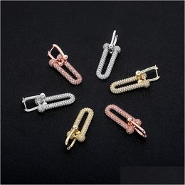 Hoop Huggie Trendy Party Earrings Luxury Bling Zircon Men Women Fashion Personality Gold Sier Colour Hip Hop Drop Delivery Jewellery Dhqgn