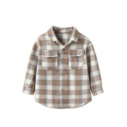 Kids Shirts Infant Kids Baby Girls Boys Casual Lapel Shirt Long Sleeves Cheque Pattern Single-breasted Tops Blouses Plaid Shirts 230531