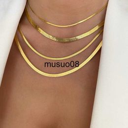 Pendant Necklaces JUJIE 316L Stainless Steel Snake Chain Necklace For Women Width 2/3/4/5MM Statement Necklaces Jewellery Dropshipping/Wholesale J230601