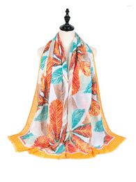 Scarves Summer Hijab Women Elegant Silk Scarf Vintage Print Wrap Shawl Mujer Bandana Sarong Beach Vacation Pareo Bufanda Foulard Stoles