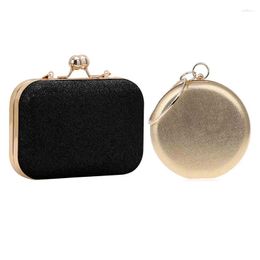 Evening Bags Women's Party Handbag Ball Clutch Bag With Chain Black & Round Women Diamonds Shoulder